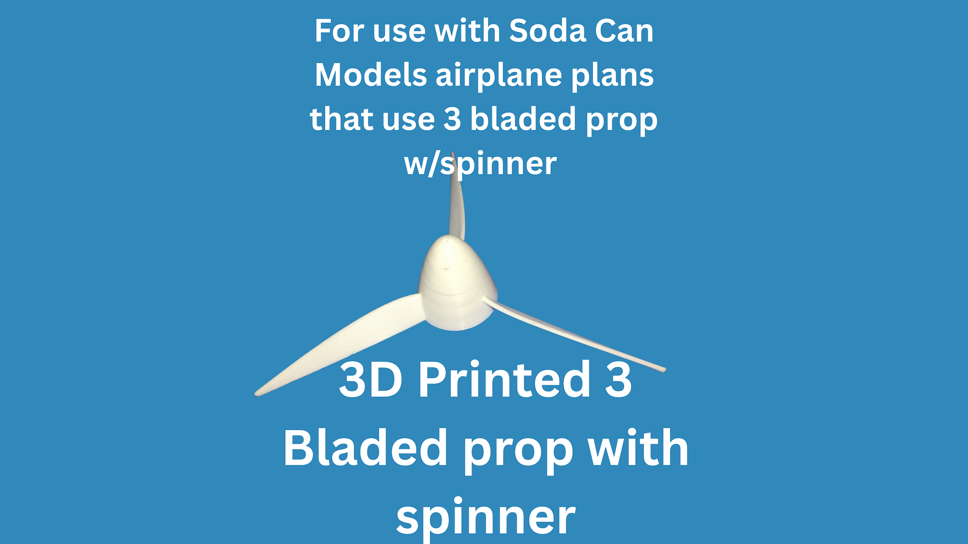 3D Printed Propeller w/Spinner for Spitfire/Hurricane/other Soda Can Airplanes | Fits Soda Can Models airplane Plans | WWII Model Part product image (1)