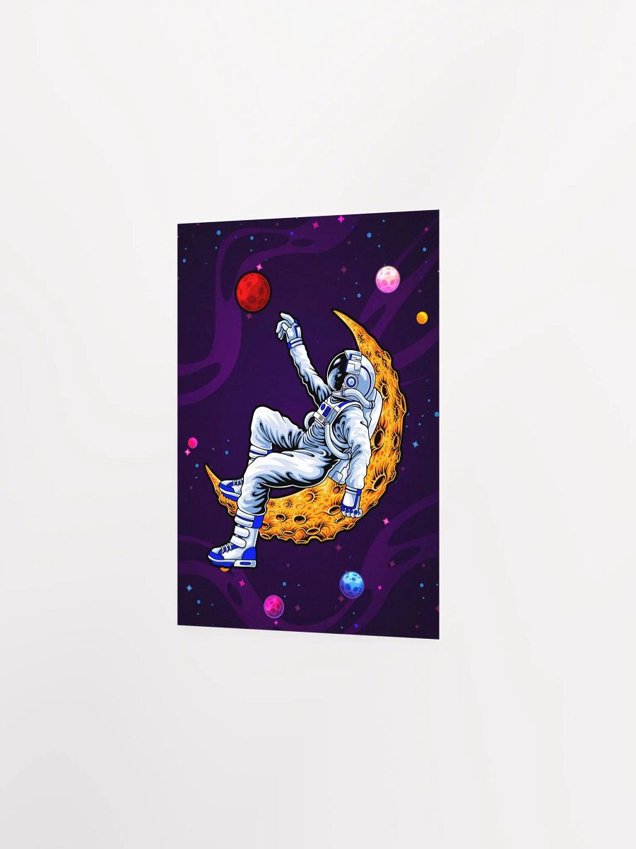 Astronaut and Moon dreaming about Mars — space poster, synthwave space, neon space, aesthetic poster product image (7)