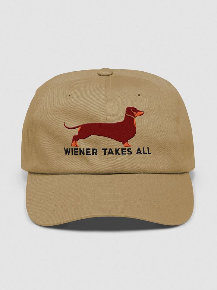 Wiener Takes All Classic Dad Hat(Embroidered) of a Dachshund(Red) product image (1)
