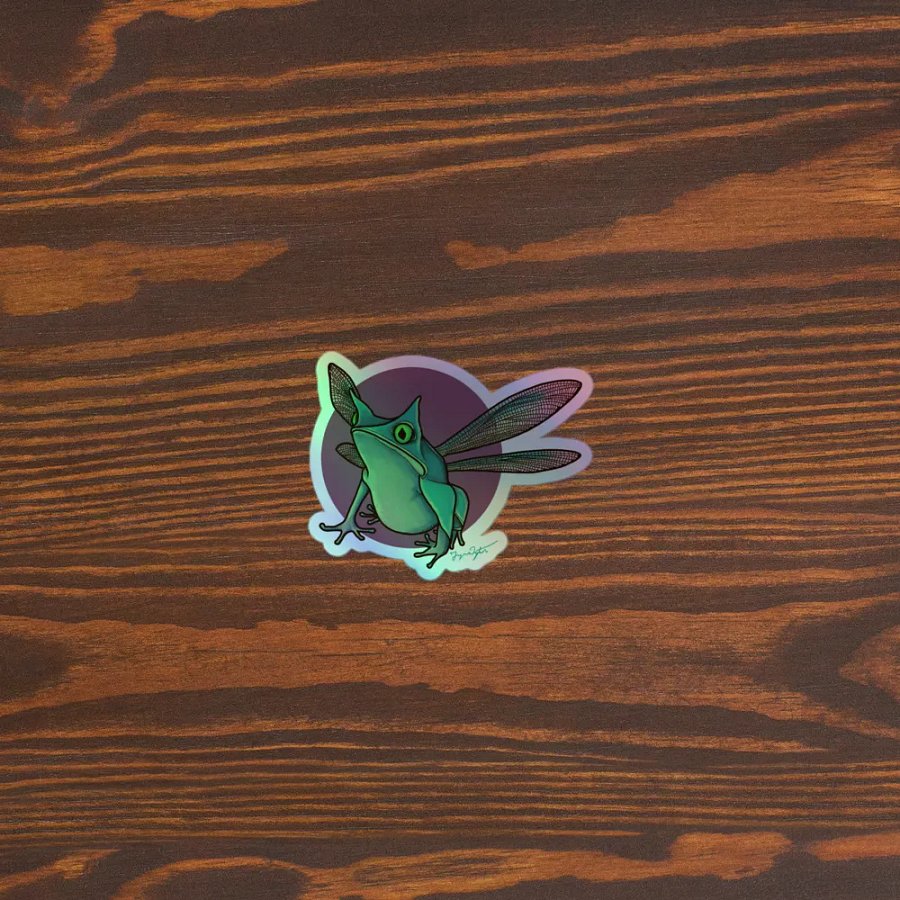 Dragonfly Frog Holo Sticker product image (5)