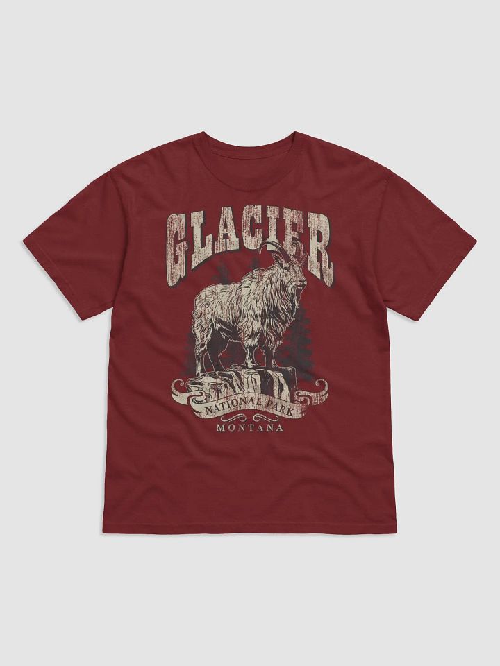 Glacier National Park, Montana Tee | Vintage-Style Grunge Western Shirt of a Mountain Goat product image (12)
