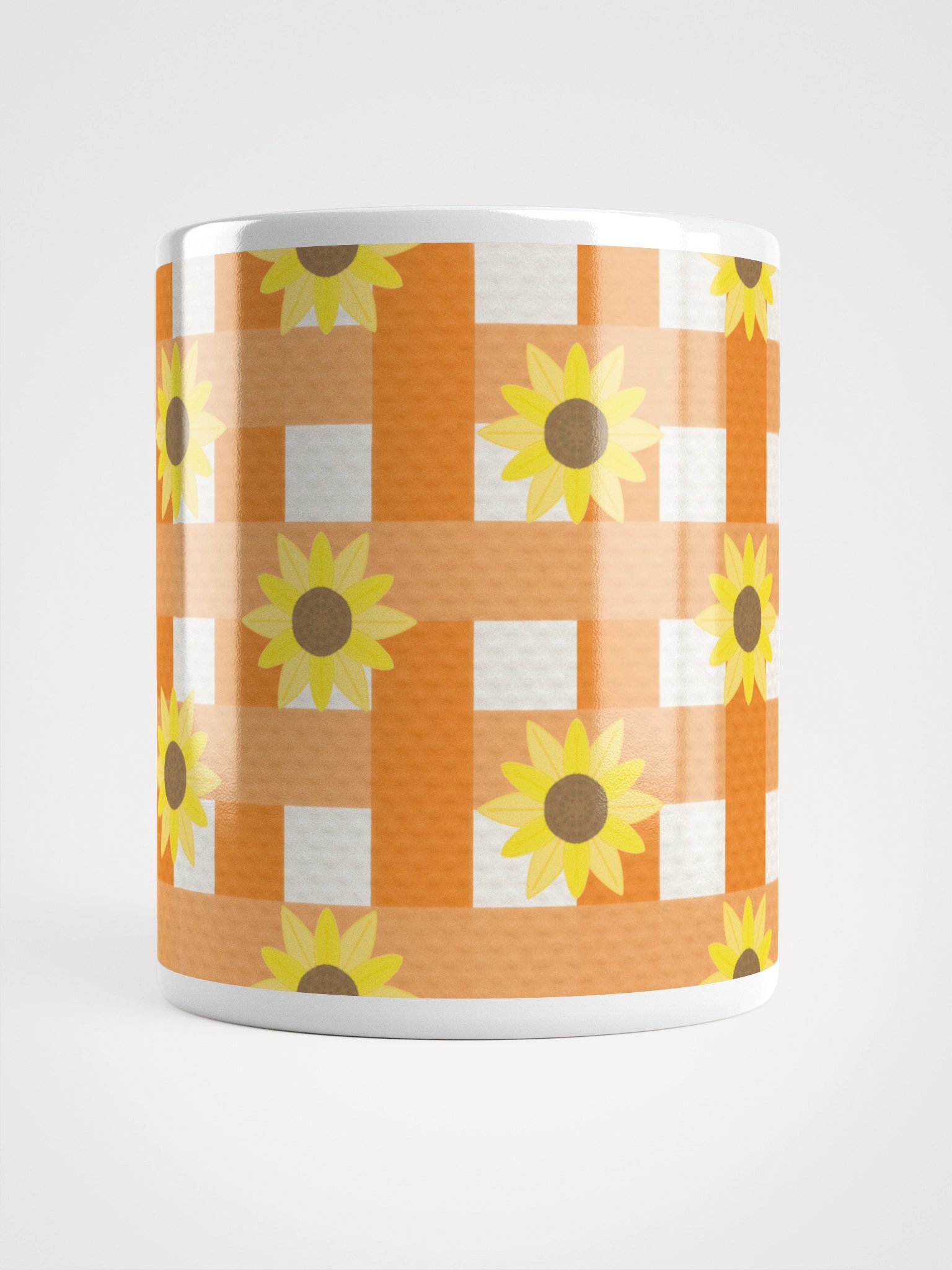 Sunflower Gingham in Orange Mug product image (7)