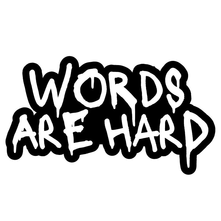 Words Are Hard Drip Beanie (White) product image (5)