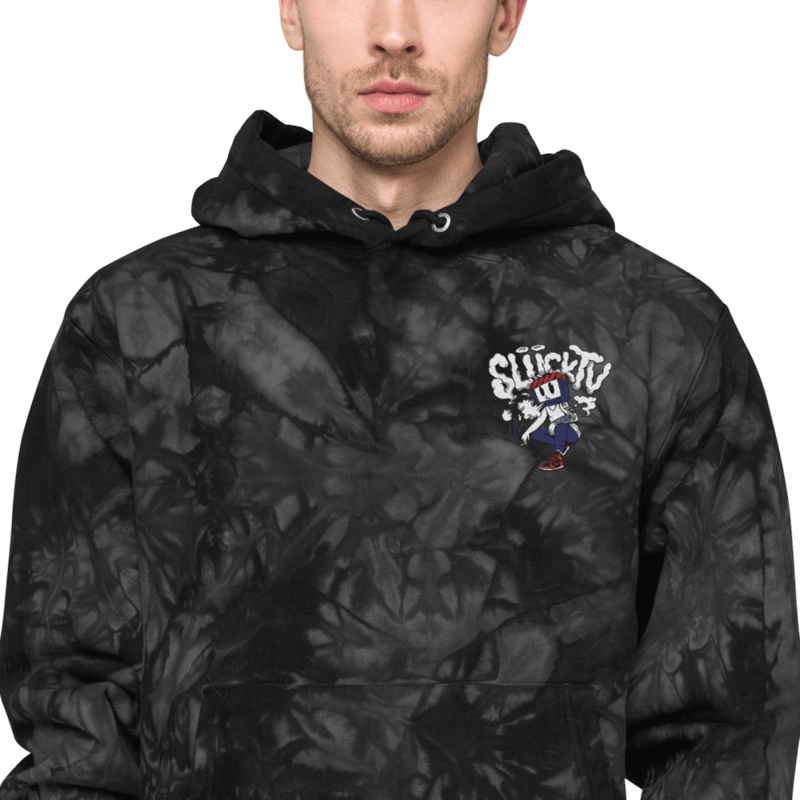 SliickTV Embroidered Champion tie-dye hoodie product image (1)