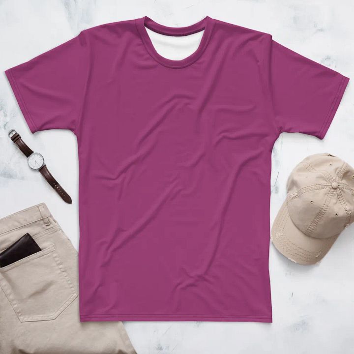 Plain Plum Purple True Summer Men's Crewneck Polyester Heavyweight Premium T-Shirt by Treasure Pie product image (1)