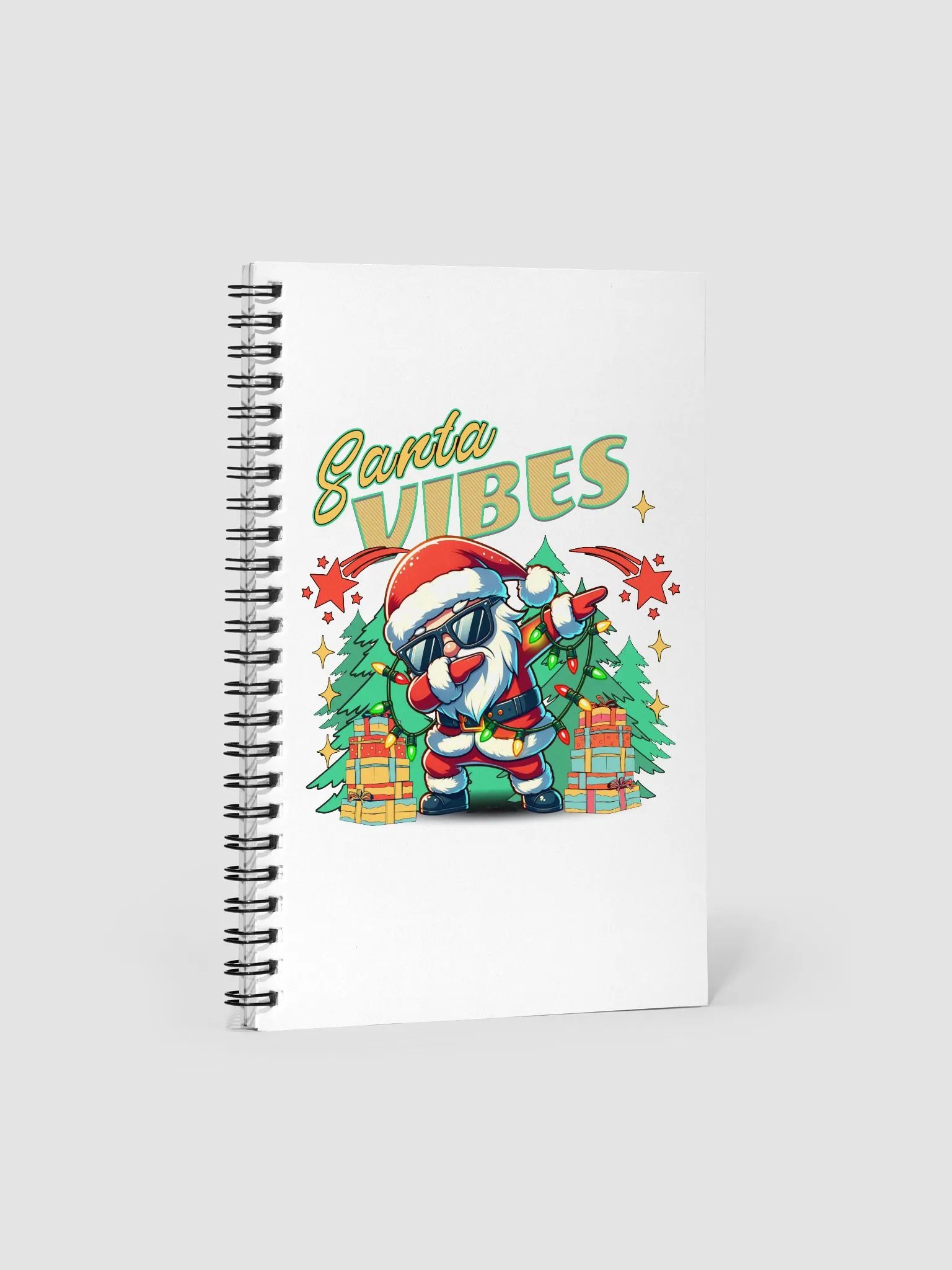 Santa Vibes Dabbing Spiral Notebook product image (1)