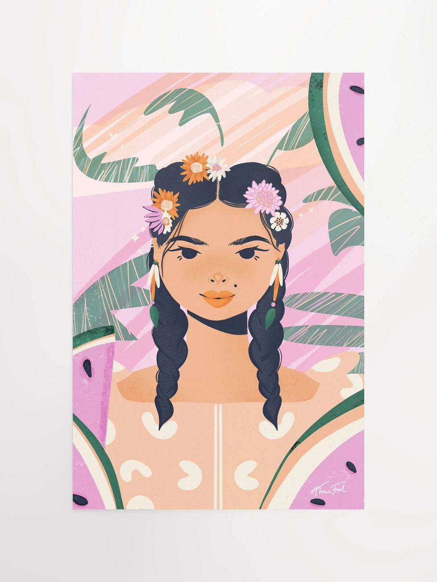 Floral Braids & Watermelon Slices • Matte Paper Poster product image (6)
