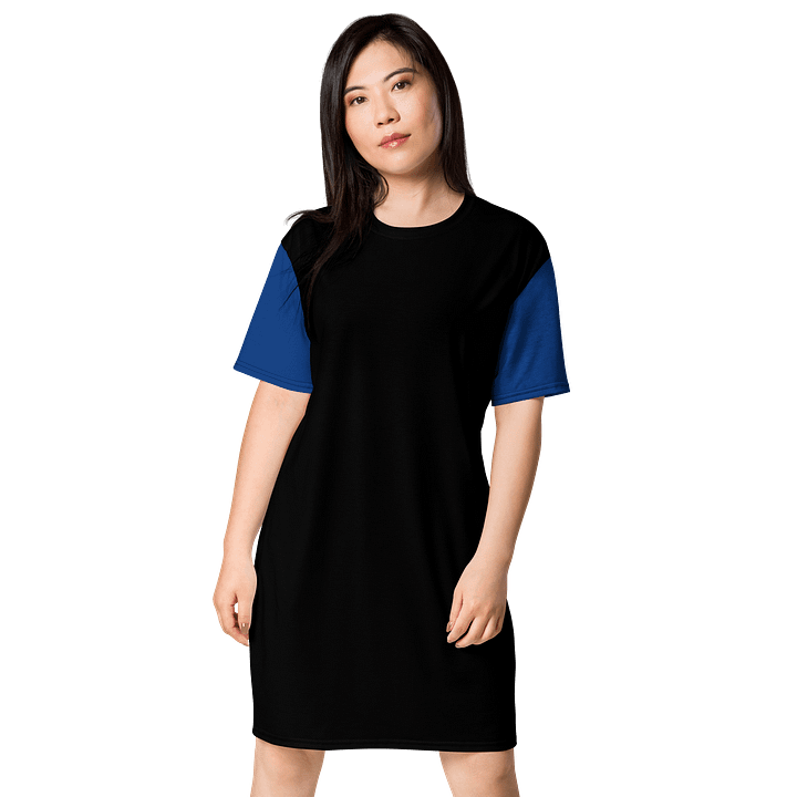 Midnight Veil Designs Black & Blue Gothic T-Shirt Dress - Sizes 2XS-6XL product image (1)