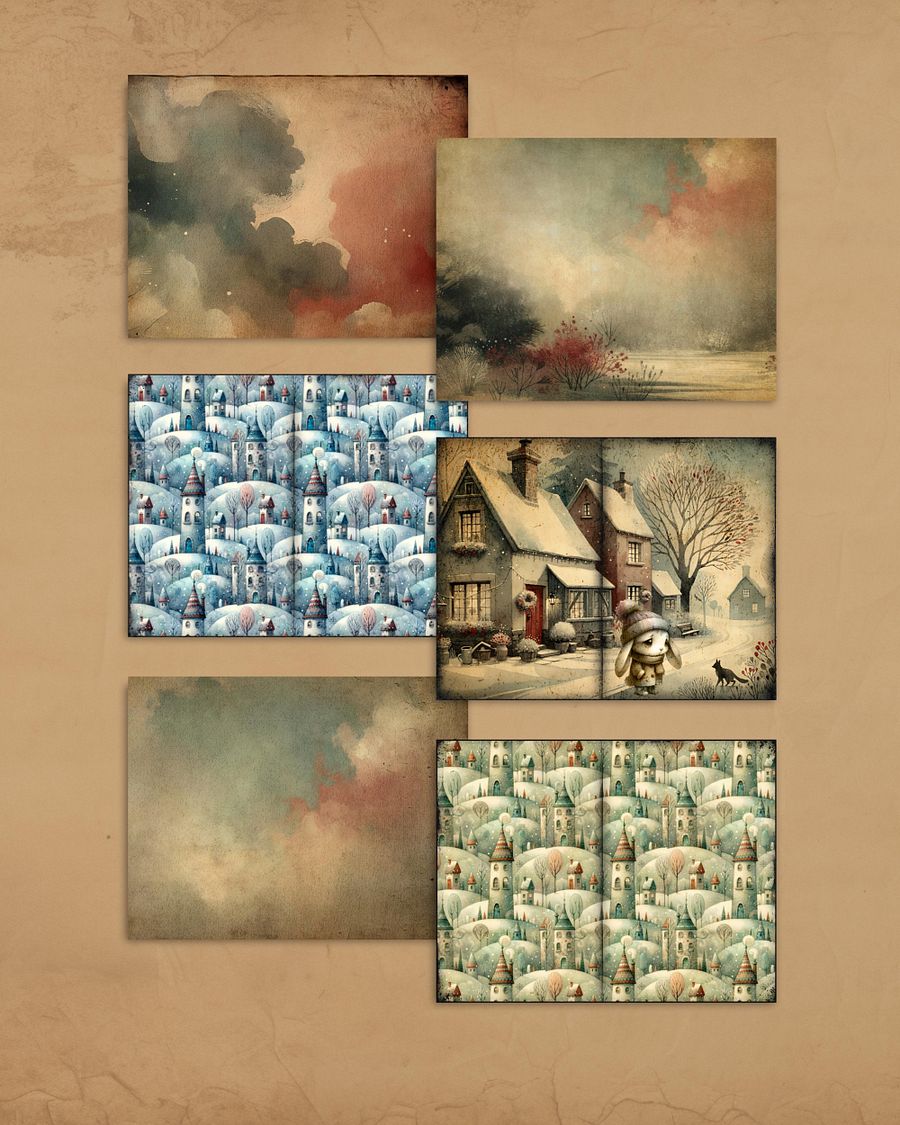 Gloomy Winter Friends Junk Journal Kit product image (4)