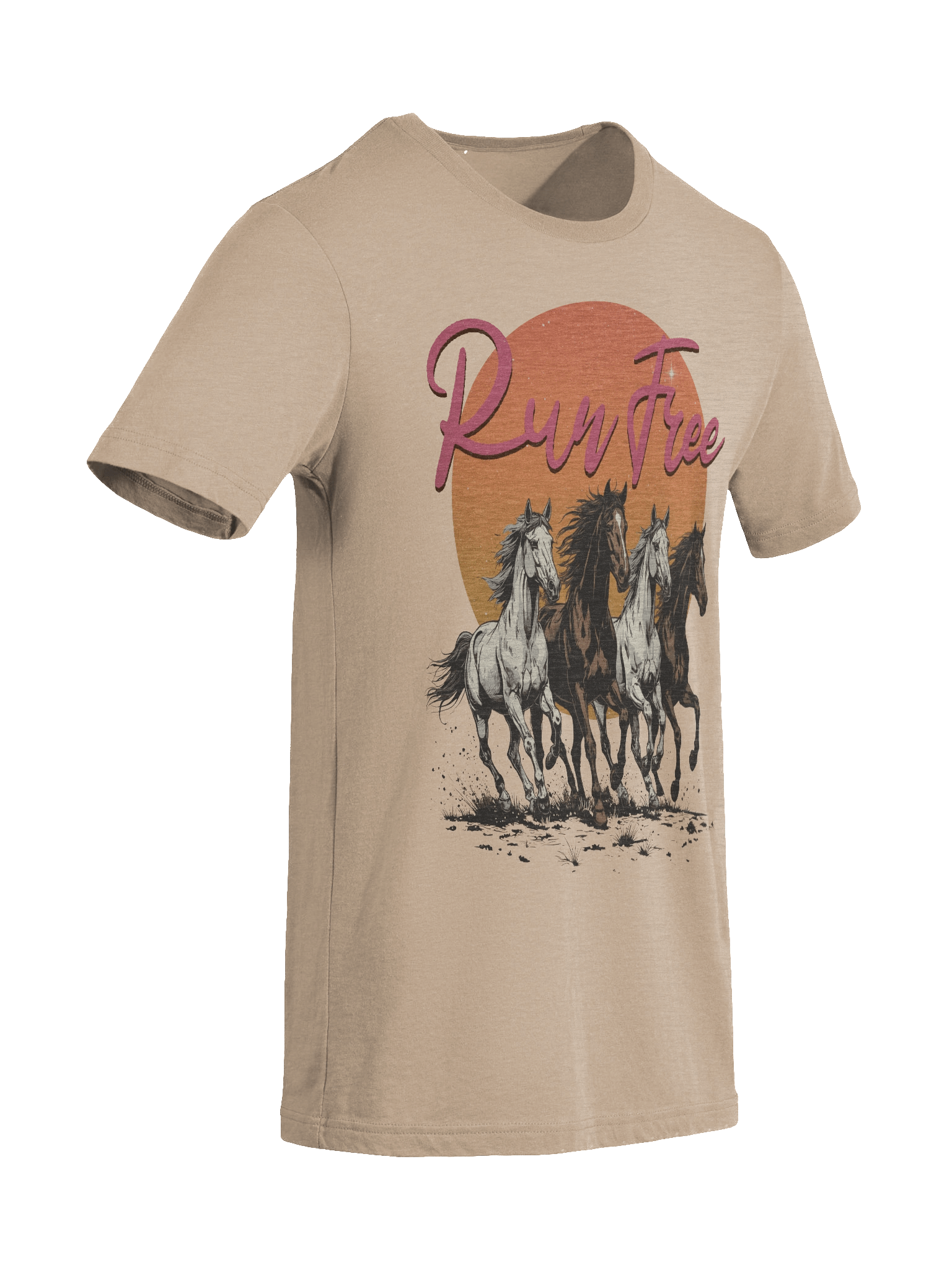 The "Run Free" Retro Horses Triblend T-shirt product image (23)