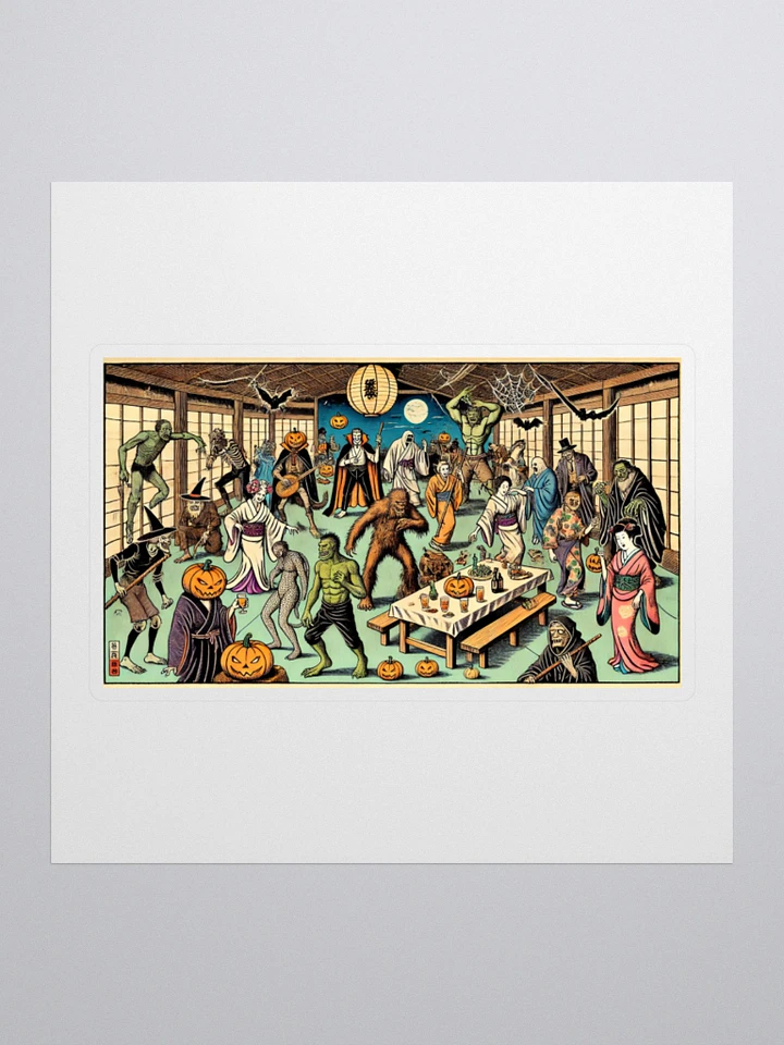 Ukiyo-e Monster Party Vinyl Sticker – Halloween in Traditional Japanese Art Style 🦇🌸 product image (2)