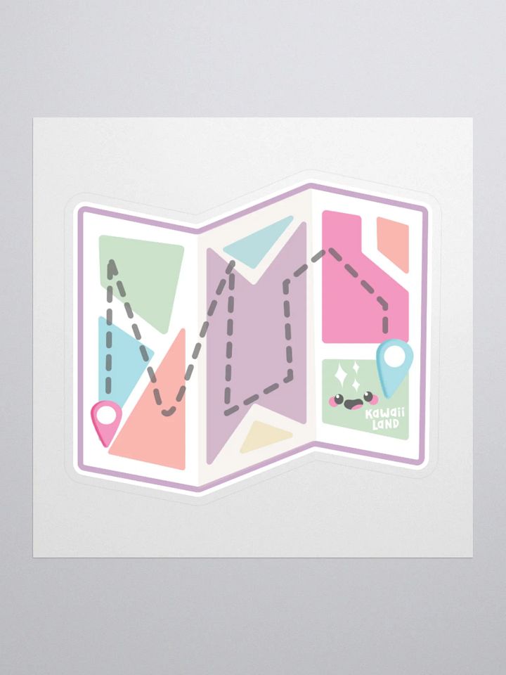 Cute Kawaii Land Map Kiss Cut Sticker product image (1)