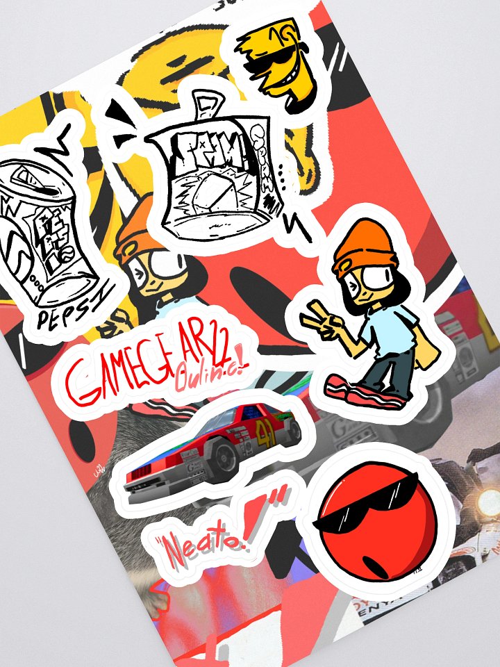 THE SLIGHTLY MORE DELUXE BUT STILL AVERAGE GAMEGEAR22 ONLINE! STICKER SHEET! product image (1)