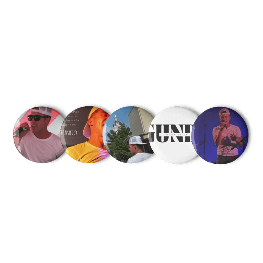 5 Custom "GUNDO" Pin Button Sets product image (1)
