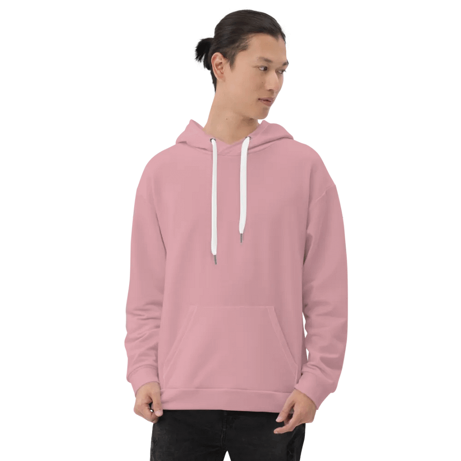 Plain Dusty Light Pink Soft Summer Unisex Recycled Polyester Heavyweight Premium Hoodie by Treasure Pie product image (9)