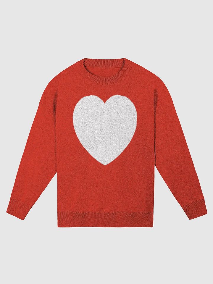 Heart Knitted Relaxed Sweater Red product image (1)