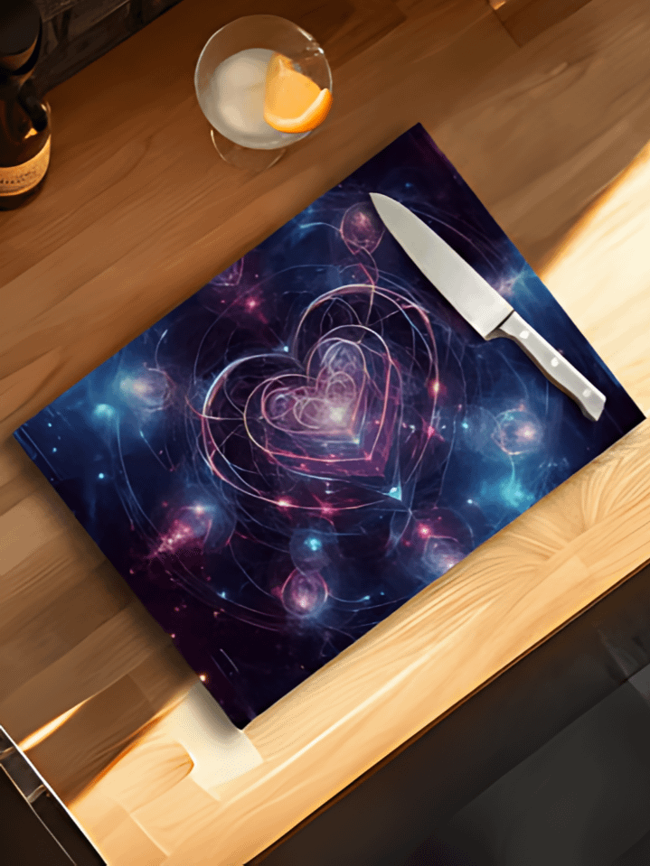Galaxy Heart Glass Cutting Board Sublimation Design – high-quality 300 DPI PNG digital download product image (1)