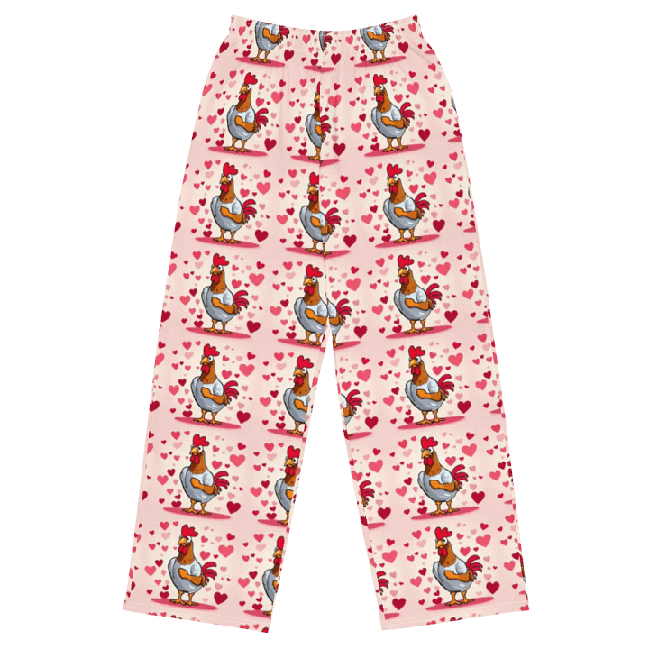 Heartfelt Rooster All-Over Wide-Leg Pants product image (1)