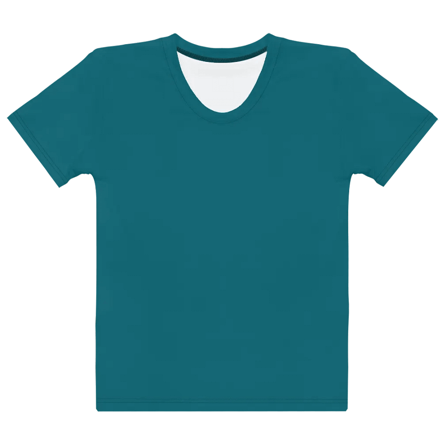 Plain Teal Blue True Summer Women's Crewneck Polyester Heavyweight Premium T-Shirt by Treasure Pie product image (10)