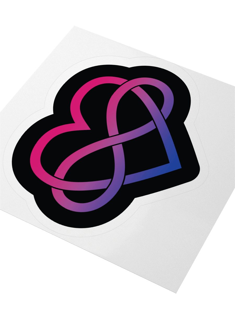 Bisexual Pride Gradient Polyamory Infinity Heart Sticker product image (7)