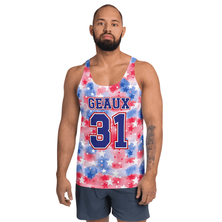RWB All Over Print Men's Tank Top - Geaux 31 product image (1)