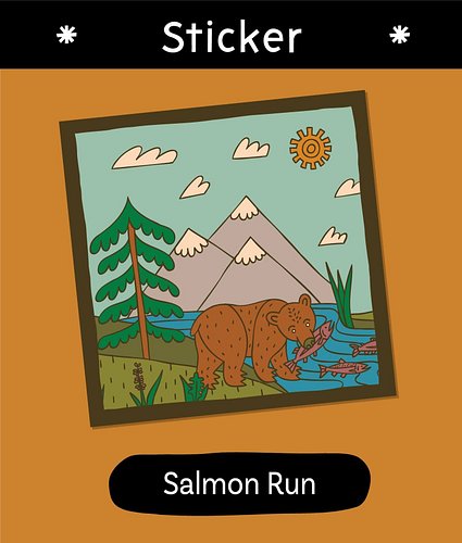 In stock and ready for new homes :) Nature themed Salmon Run and Meadowsong Stickers. 

Link in bio > Shop Shop Shop > purcha...