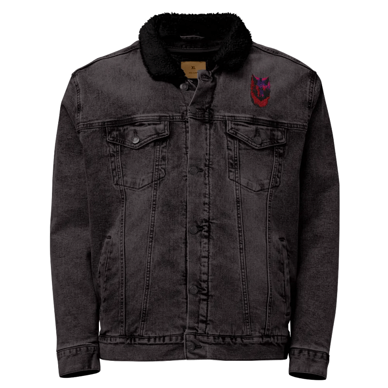 Vivid Wolf Spirit Sherpa Denim Jacket