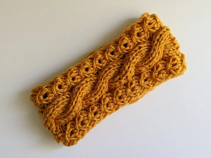 Chunky Mock Cable Knit Headband Pattern product image (2)