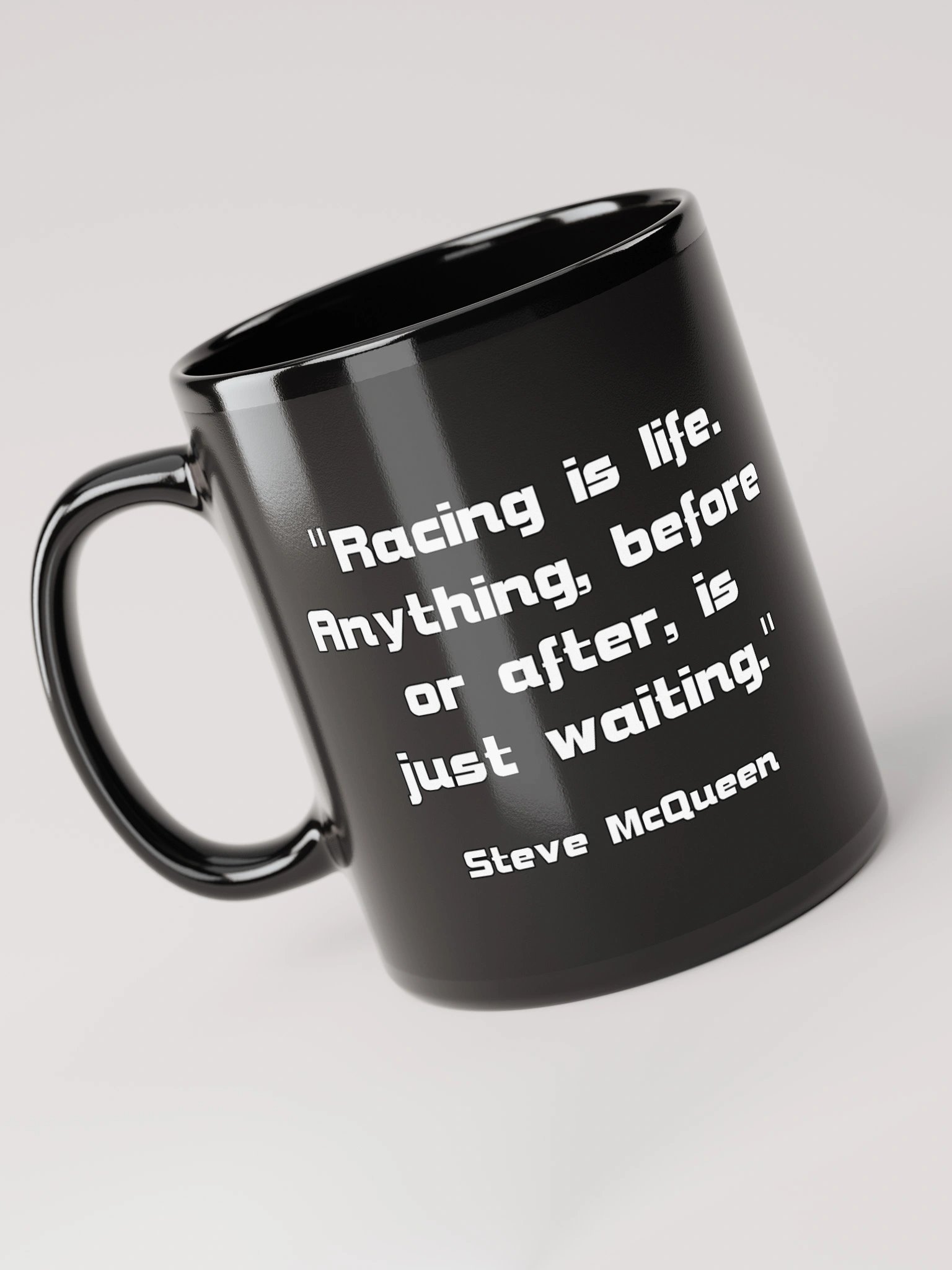 Cool Sheep Black Mug "Racing is life..." product image (1)
