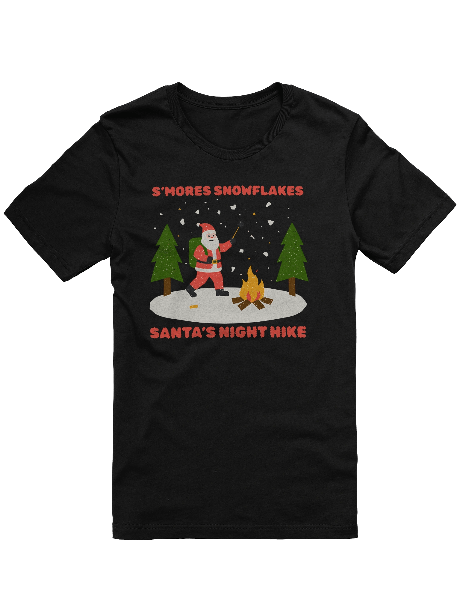 S’MORES SNOWFLAKES & SANTA’S NIGHT HIKE CHRISTMAS CAMPING SHIRT product image (2)