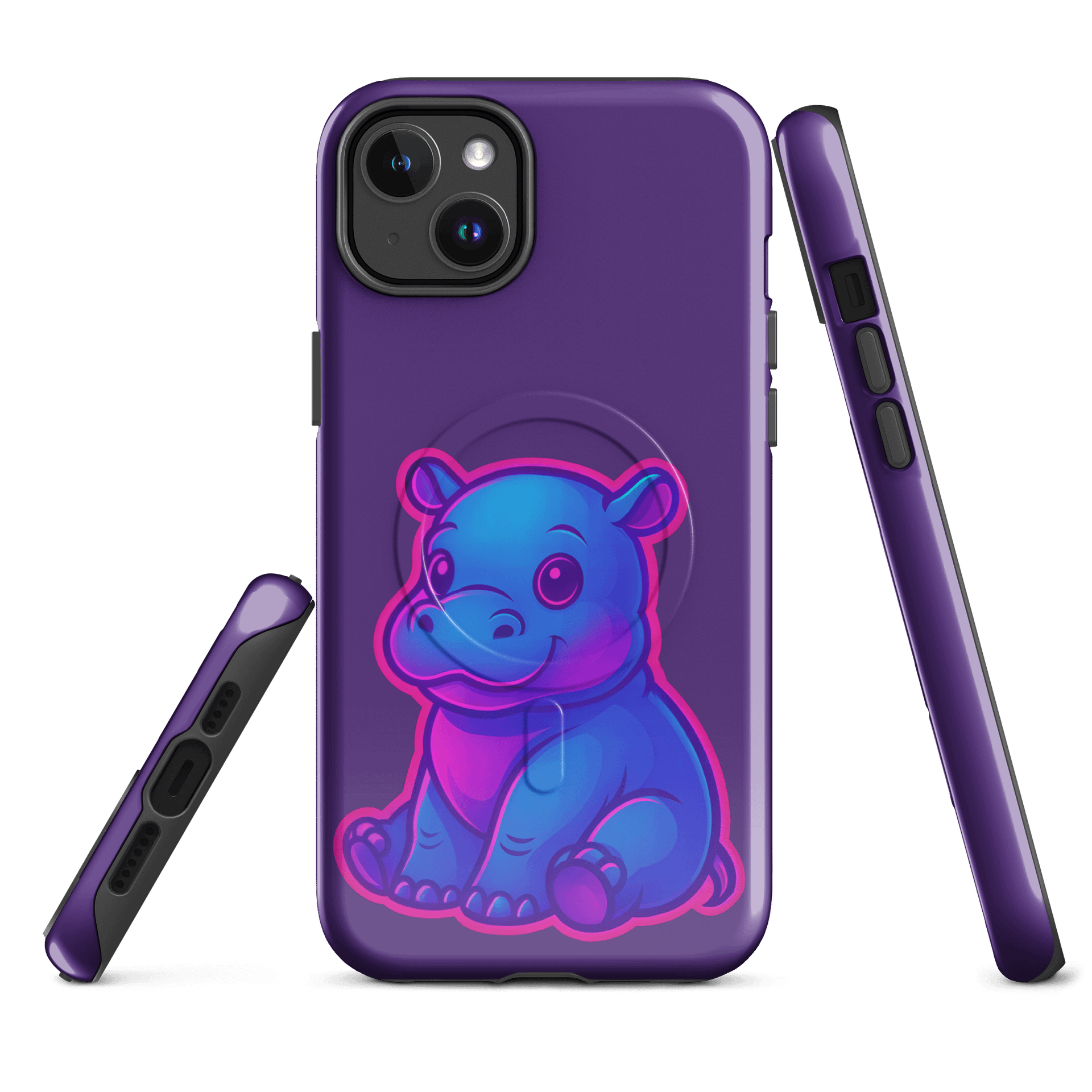 Cheerful Hippo MagSafe® Compatible Tough Case for iPhone product image (1)