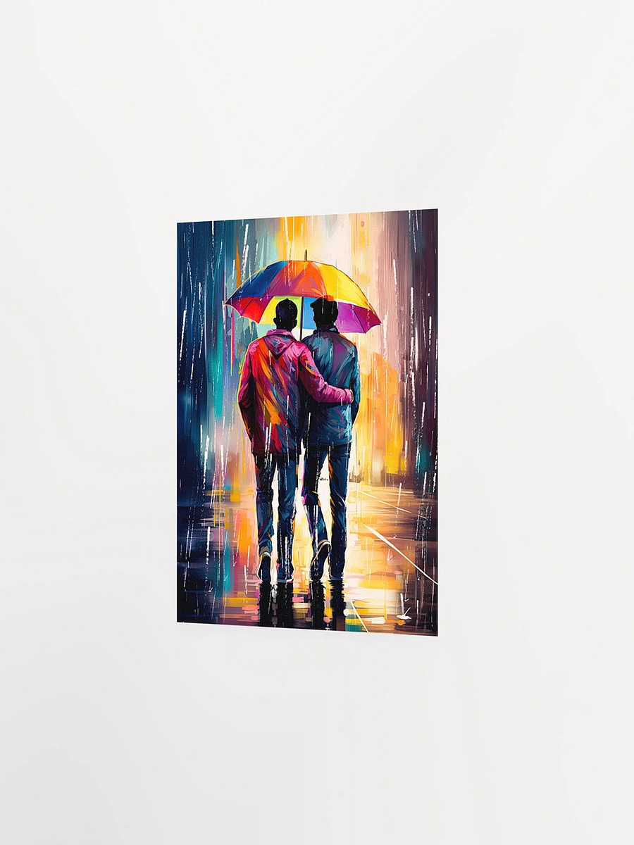 Gay Love In The Rain – Romantic Matte Poster product image (2)