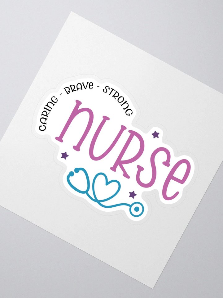 Caring • Brave • Strong Nurse Sticker product image (4)