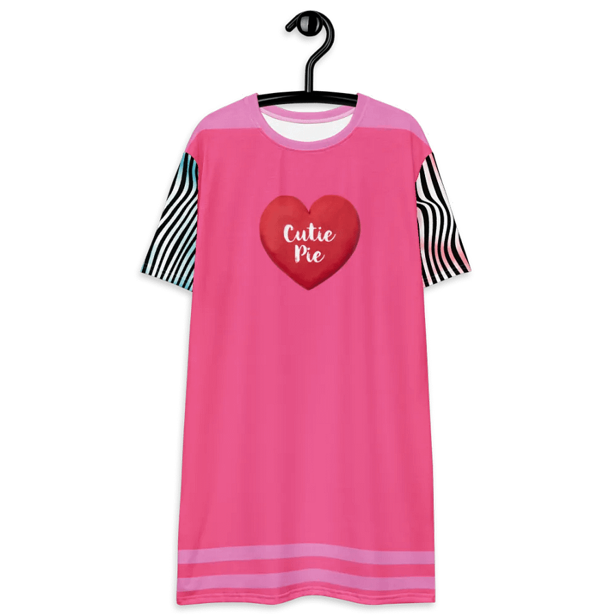 "Cutie Pie" Pink Stripe T-Shirt Dress product image (12)