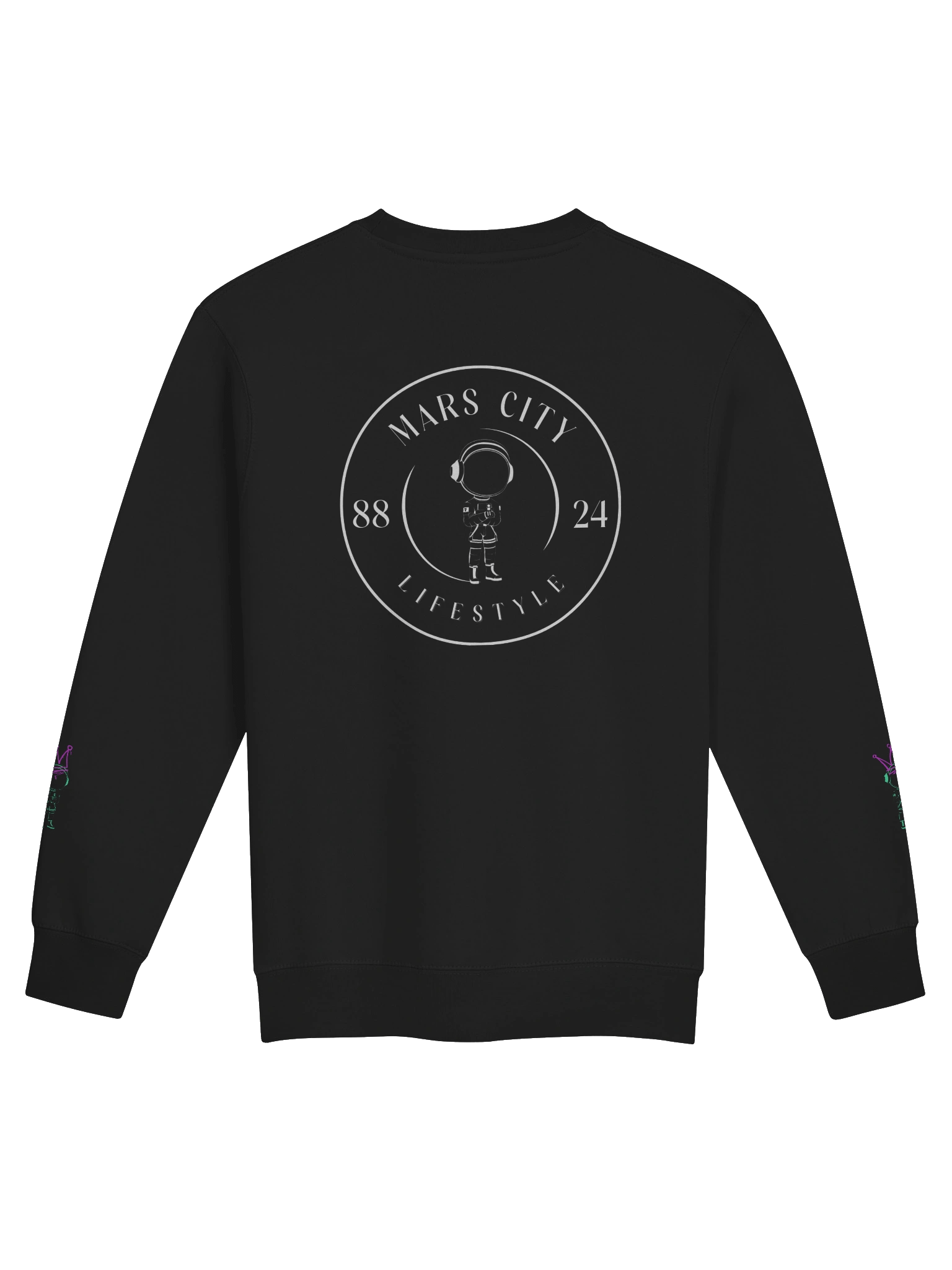 Mars City Neon Graffiti Circle Logo Moto Front Sweatshirt product image (2)