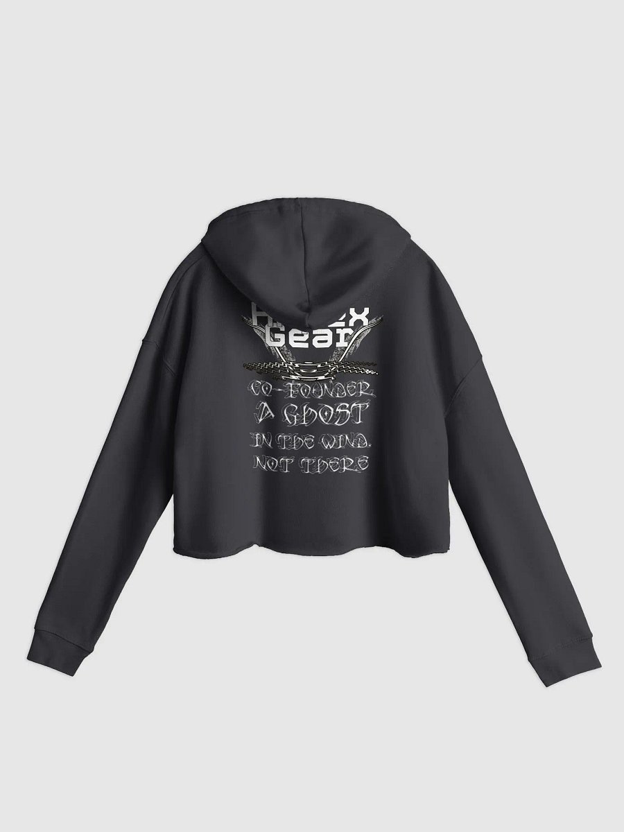 Women’s Lightweight Cropped Hoodie - Co Founder A Ghost - White HApex Gear White Logo product image (2)