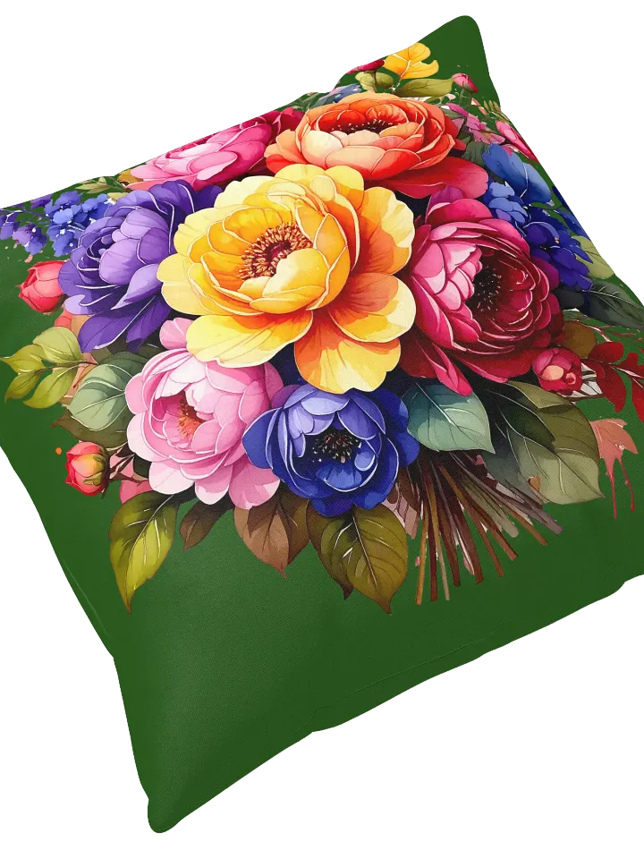Columbia Road Market Floral All-Over Print Pillow (Green) product image (2)