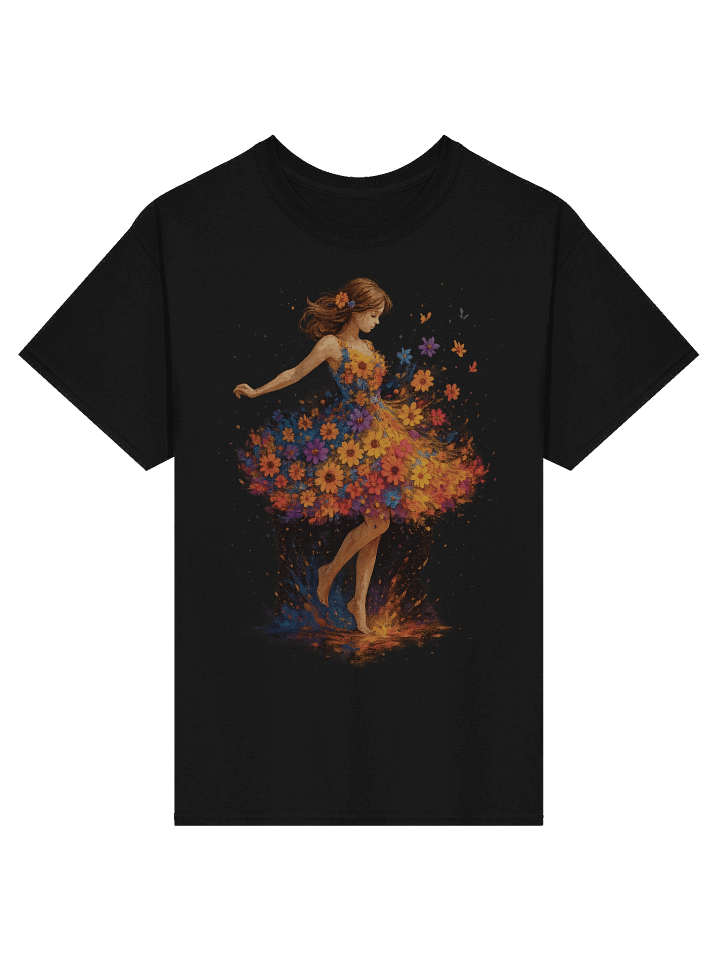 Floral Dance T-Shirt – Vibrant Whimsical Flower Dress Art product image (4)