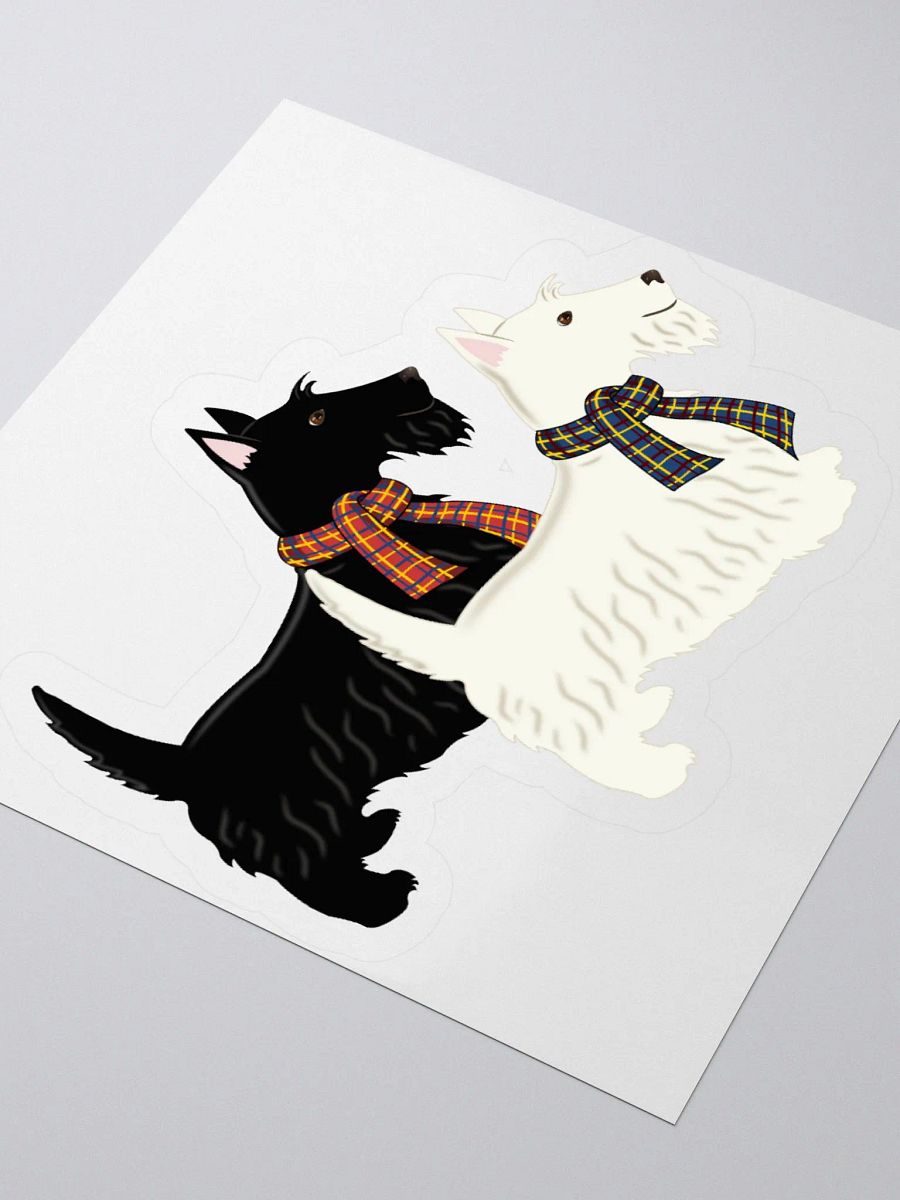 Black & White Scotties Sticker product image (3)