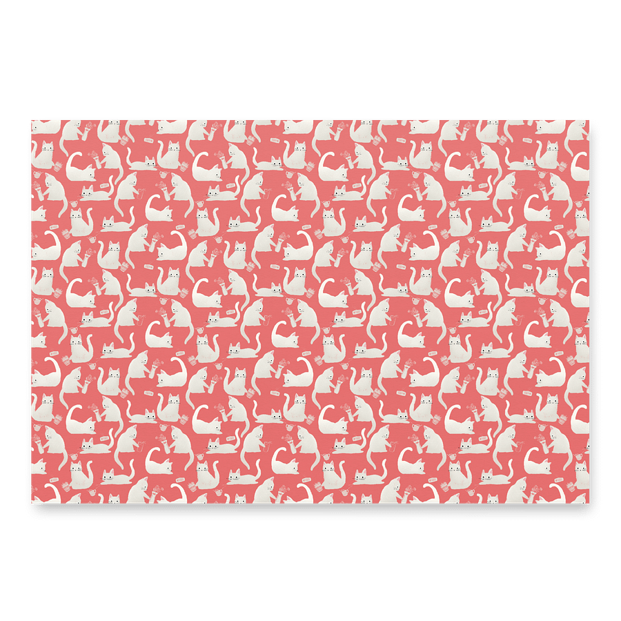 Bad Cats Knocking Stuff Over Wrapping Paper in Pink, 3 Pack product image (4)