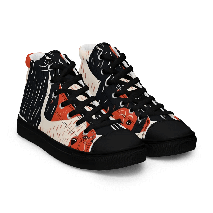 'Puppy Love' Printed Men's High Top Canvas Shoes product image (9)
