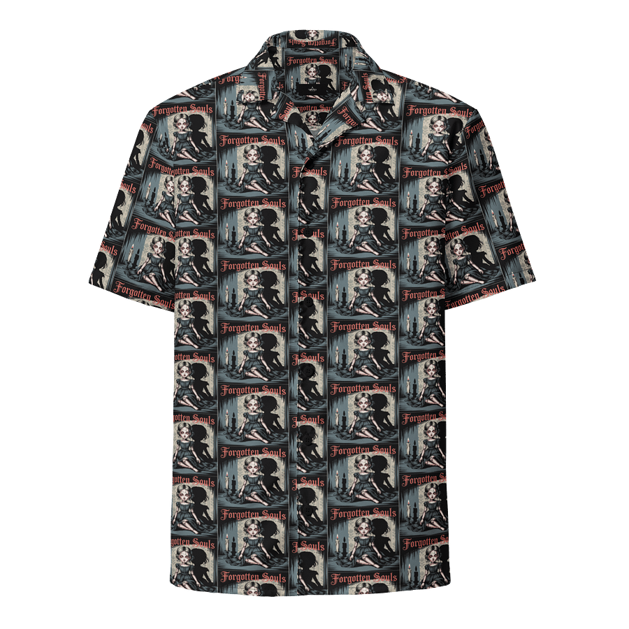 Midnight Veil Designs Forgotten Souls Gothic Unisex Hawaiian Shirt - Blue & Red Print product image (1)