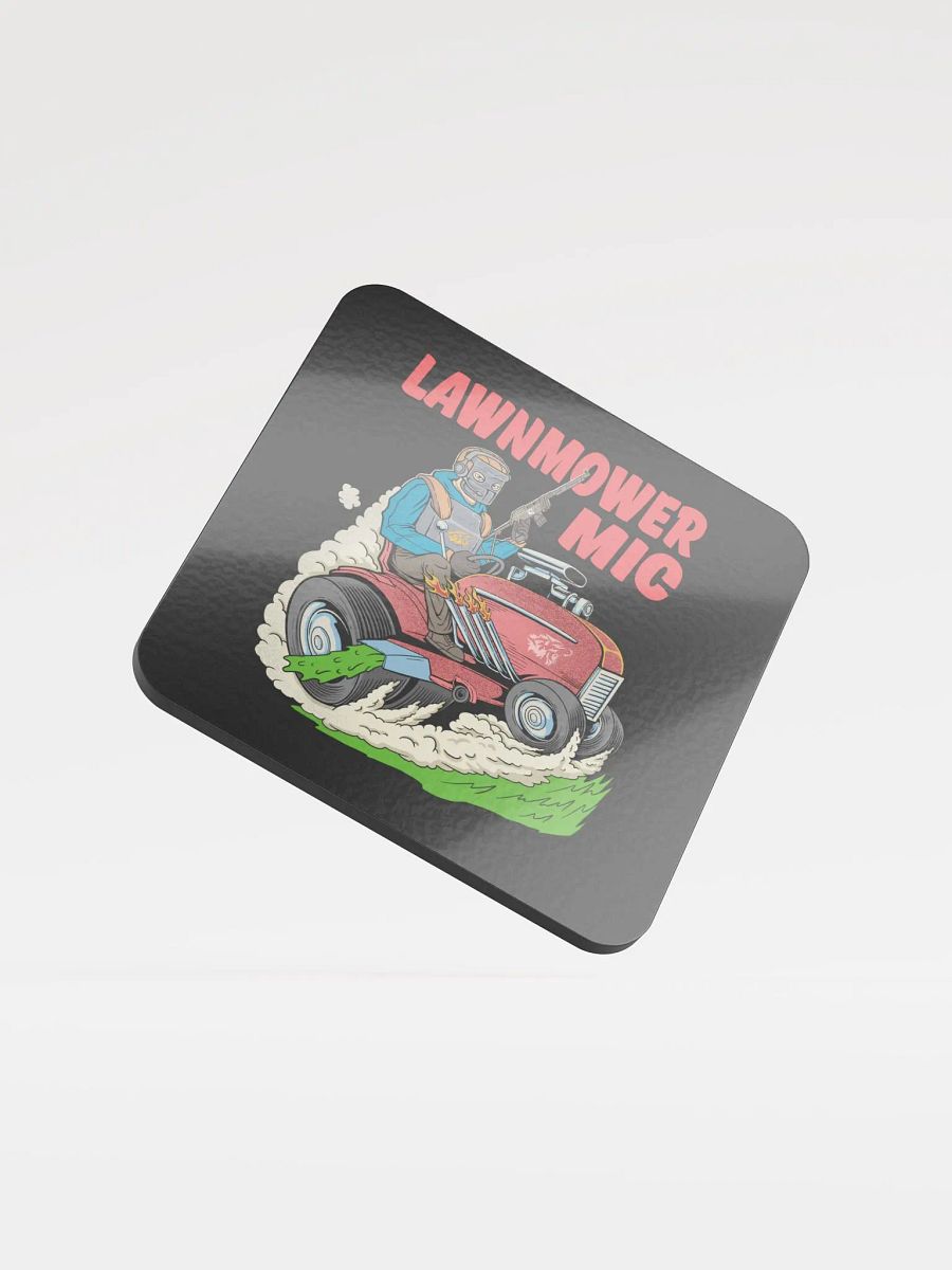 Lawnmower Mic | Glossed Cork Coaster product image (1)