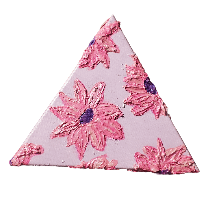 'Pink Wildflowers' UV Reactive / Glow in the Dark Impasto Painting product image (1)