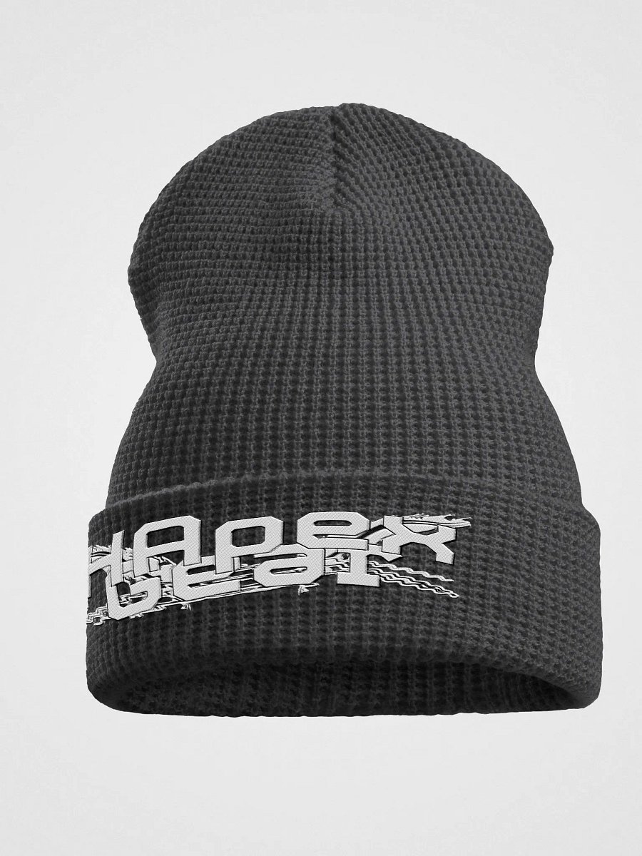 Waffle Beanie - Embroidery - White HApex Gear Black Logo product image (5)
