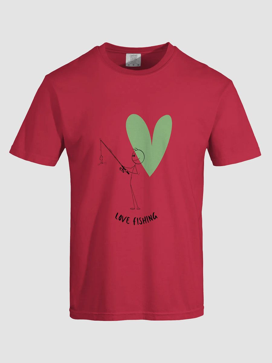 Love Fishing Heart Cartoon Heavyweight T-Shirt product image (64)
