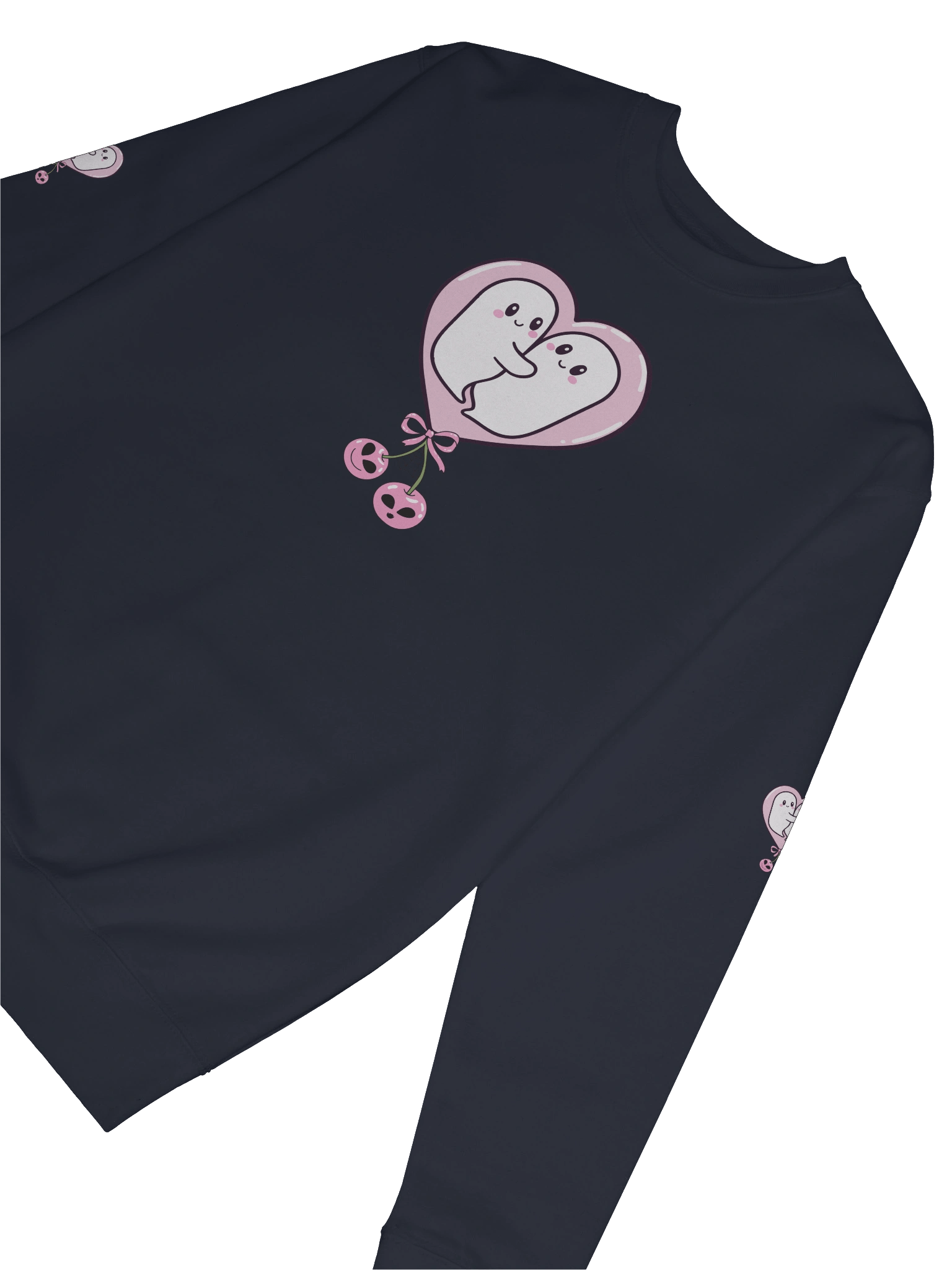 Cute Ghosts in Love Sweatshirt – Heart & Cherries product image (58)