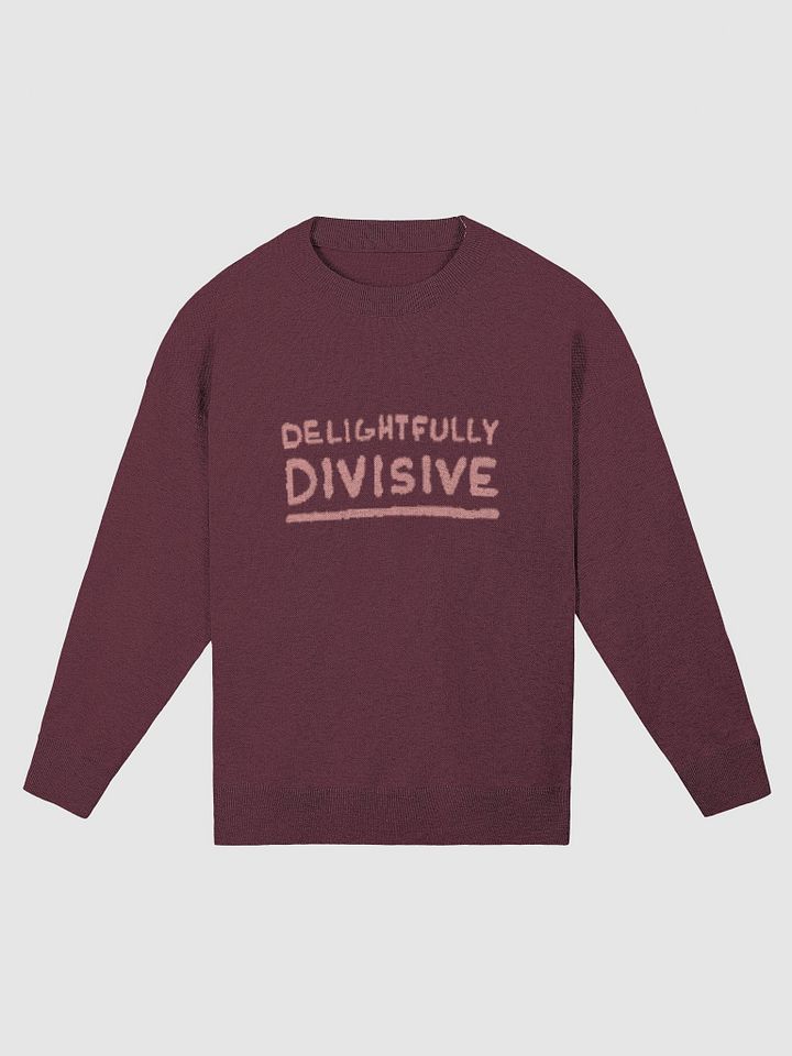 DELIGHTFULLY DIVISIVE (duotone maroon design) relaxed knitwear crewneck product image (2)