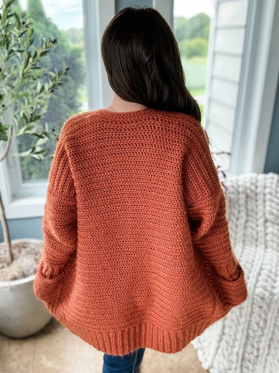 Fuzzy Peach Cardigan Crochet Pattern product image (7)
