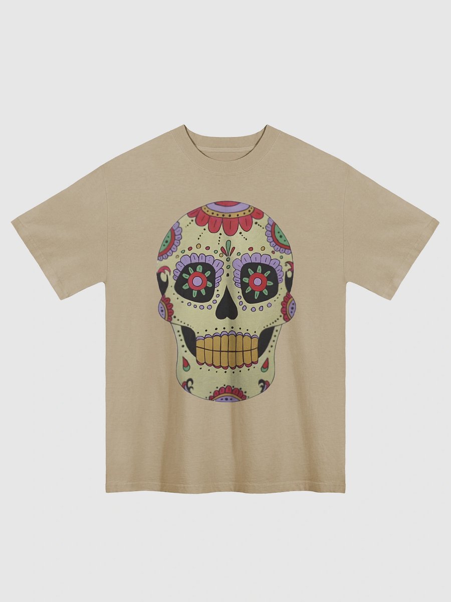 Calavera Sugar Skull (art by Dina R.) - acrylic painting picture - Oversized Faded T-Shirt product image (3)